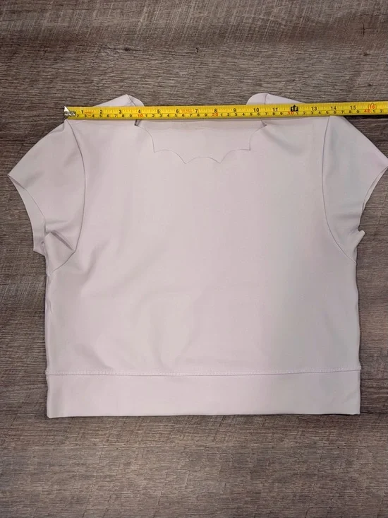 OFFLINE By Aerie Goals Scallop Tee in Lilac Ice, size Large. - Picture 8 of 8